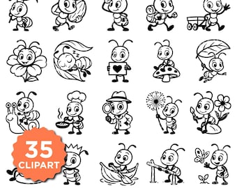 Cartoon Ant SVG Bundle: Bug Clipart for Cricut, Silhouette (Digital Download)