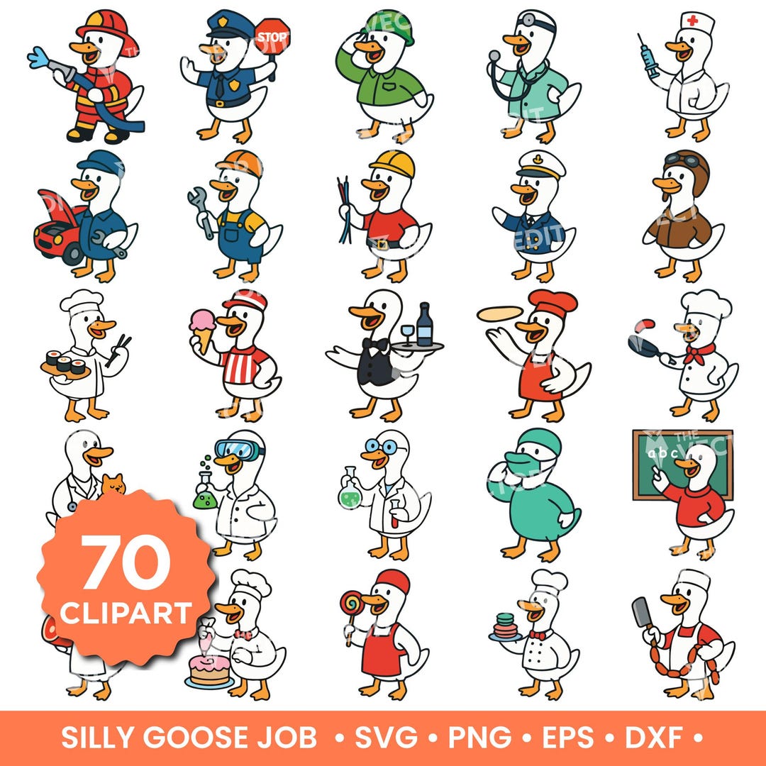 Silly Goose Profession SVG Bundle Goose Funny Job Layered SVG Cute ...