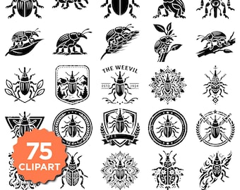 Weevil SVG Bundle | Weevil Clipart | Insect SVG Cut Files | Bug Vector Designs | Cricut Silhouette Laser CNC