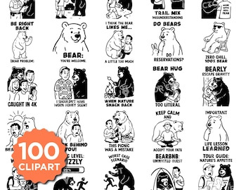 Funny Bear SVG-bundel – worstcasescenario: een beer eet je op | Humoristisch T-shirtontwerp gesneden bestanden voor Cricut en Silhouette