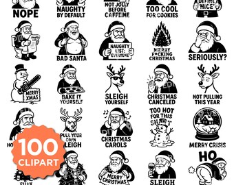 Rude Christmas SVG Bundle | Funny Santa Claus Quotes | Naughty Holiday Sayings | Sarcastic Cut Files for Cricut & Silhouette