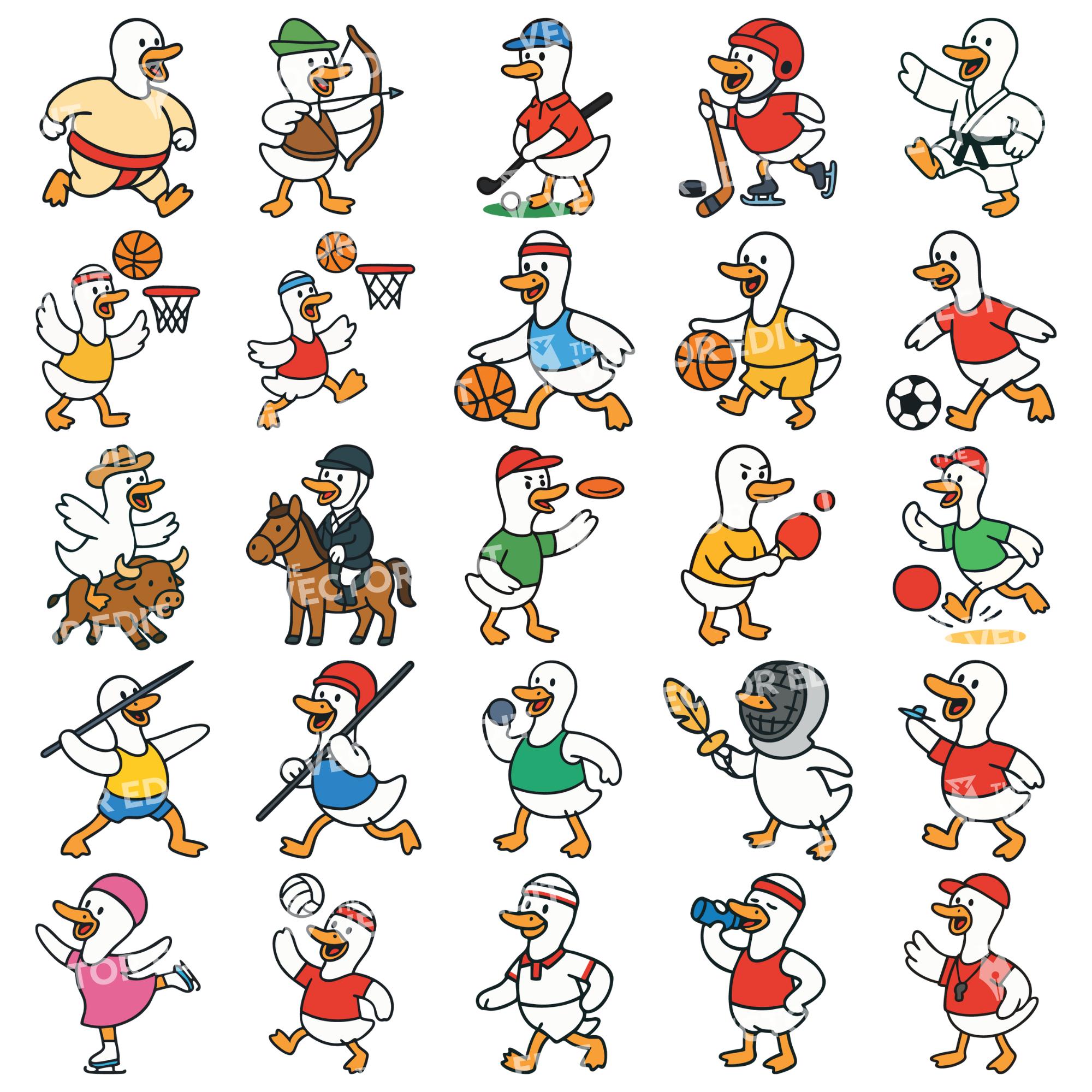 Silly Goose Racing Silly Goose Sports SVG Bundle | Funny Olympic Goose, Gym Goose Clipart ...