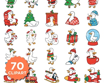 Silly Goose Christmas SVG Bundle | Funny Holiday & Winter Goose PNG Files | Cute Festive Goose Clipart for Cricut and Silhouette