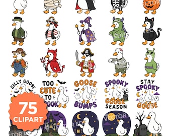Silly Goose Halloween SVG Bundle | Funny Halloween Goose SVG png eps dxf | Cricut Silhouette Instant Digital Download | T-shirt Design