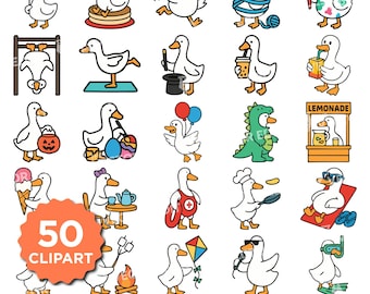 Silly Goose SVG PNG-bundel | Grappige gans Eps Dxf | Gelaagde SVG-bestanden voor Cricut | Vectorbestand clipart | Silly Goose-snijbestanden