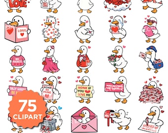 Silly Goose Valentines SVG-bundel | Silly Goose-harten | Grappige Valentijn snijbestanden | T-shirtontwerp, png
