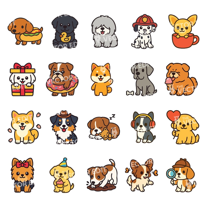 Cute Dog PNG SVG Clipart Bundle | Layered SVG Cutting File | Cute Puppy ...
