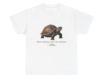 Slow Motion Turtle Tee: Unisex Heavy Cotton, Eco-Friendly Fashion