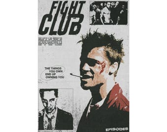 Fight Club Movie Poster Matte Vertical Poster | Tyler Durden Artwork