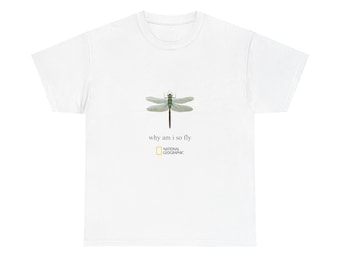 Dragonfly Heavy Cotton Tee: Nature-Inspired Design