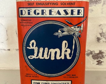 Vintage Aviation Advertising Gunk Degreaser Oil Can