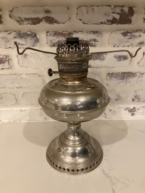 Antique Rayo Silver Oil Lamp Etsy Australia