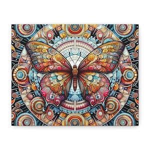 Decorazione murale con farfalle vibranti - Decorazione su tela colorata, interni per la casa, regalo artistico, opere d&#39;arte per l&#39;ufficio, atmosfera boho