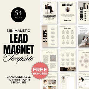 Canva Lead Magnet Mall | Redigerbar e-boksmall och arbetsbok för coacher | PLR digitala produkter | E-postmarknadsföring och leadgenerering