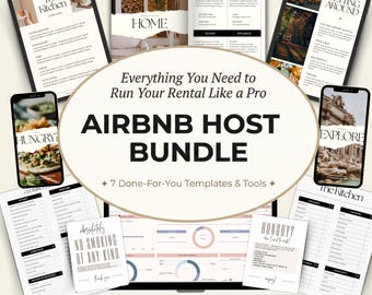 Airbnb Host Bundle | Welcome Book Template | Cleaning Checklist | Airbnb Spreadsheet | Short Term Rental Guest Guide | Airbnb House Manual
