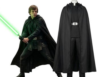 Luke Skywalker Jedi Cosplay Costume – Return of the Jedi Black Suit with Cloak (Full Set)