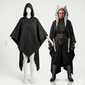 Ahsoka Tano Cloak - Star Wars Cosplay Hooded Poncho - Screen Accurate Jedi Costume Accessory