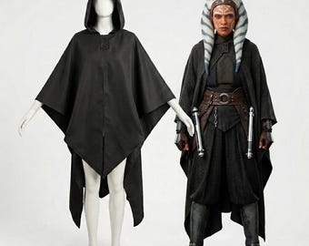 Capa de Ahsoka Tano - Poncho con capucha para cosplay de Star Wars - Accesorio de disfraz Jedi fiel a la película