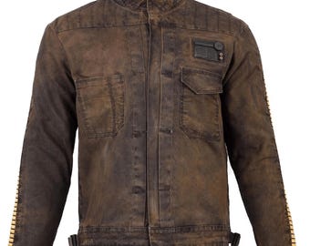 Chaqueta de cosplay de Cassian Andor de lona marrón oscuro, disfraz de la Alianza Rebelde/Cosplay de Star War