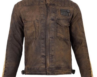 Veste cosplay Cassian Andor Costume Alliance rebelle en toile marron foncé | Cosplay de la guerre des étoiles