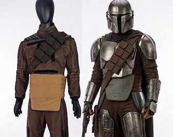 Mandalorian Din Djarin-cosplaykostuum - Beskar Armor Bounty Hunter-pak - Star Wars-cosplayoutfit met gekruiste riem en zakjes - Volledige set