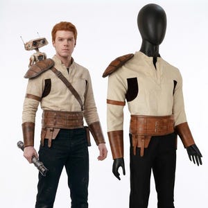 Kyle Katarn Jedi Knight Star Wars Cosplay Kostüm - High Fidelity Screen Genaue - Maßgeschneiderte Jedi Survivor Outfit mit Ledergürtel