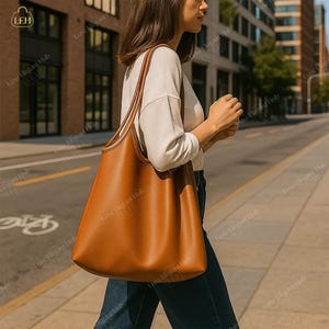Women’s Soft Vegan Leather Tote Bag, Slouchy Hobo Shoulder Purse, Large Faux Leather Handbag for Work, Travel, Everyday Use, Gift for Her.
