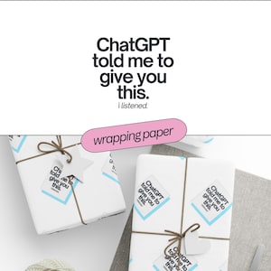 ChatGPT Wrapping Paper for Tech Gifts - Blue AI Gift Wrap Sheet - Unique Packaging for Developers, Engineers, Startups, Coworkers