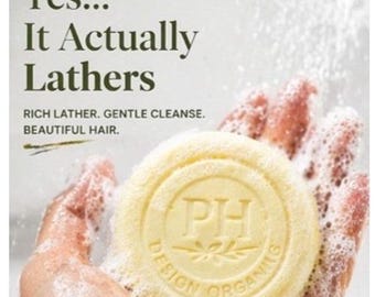 PH Design Organics Natural Shampoo Bar Aragon Oil Eco Bar; White Citrus & Sage