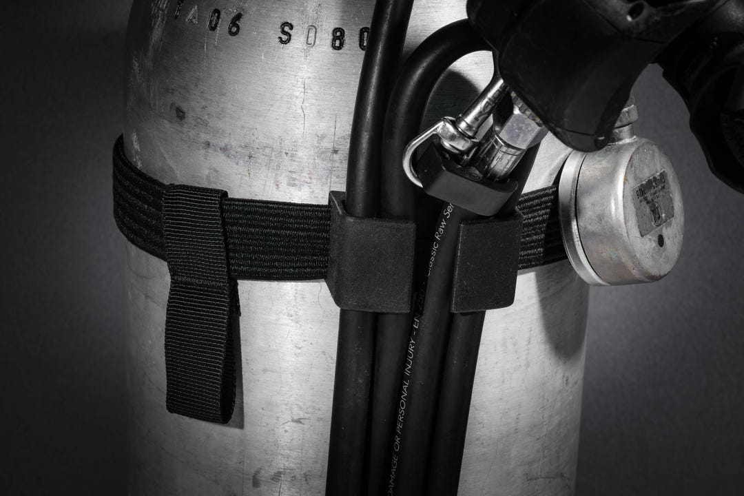 14MM Sidemount Diving Long Hose Holder & Tank Bands Set for Rubber Hose ...