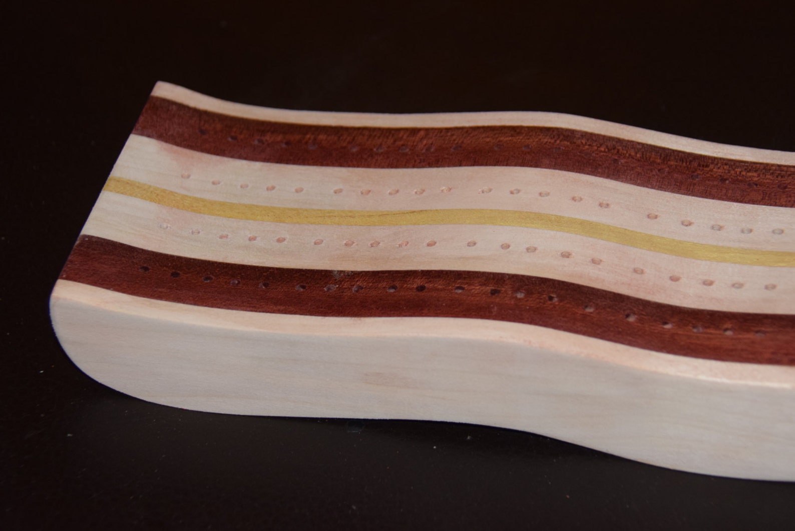 Cribbage tablero madera laminada diseño ondulado con | Etsy