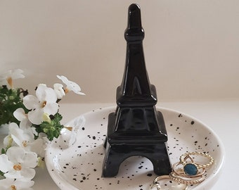 Eiffel Tower Jewelry Storage/Dish Round Sculpture/Eiffel Tower/French Designs/Eiffel Tower Ceramic Dish/Wedding Favor Trinket Holder