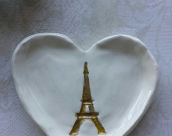 Eiffel Tower Trinket Dish Gold Small Ring Dish Wedding favor