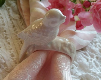 Bird Napkin Ring Ceramic Wedding Favor Wedding Shower Ceramic Vintage Design Tea Party