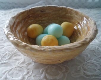 Bird Nest Soap Dish/Ceramic Nest with Bird Egg Soaps/Bird Designs/Farmhouse Style Decor/Nest Dish/Candy Dish/