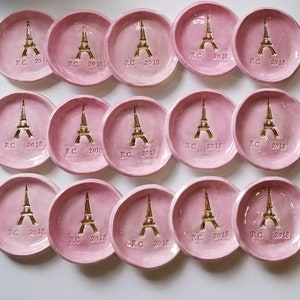 Bridesmaid Gift/Eiffel Tower Design/Travel Keepsake/Jewelry Storage/Personalized Trinket Dish/Engagement Dish Price is For One/