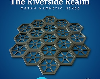 Magnetic Hex Grid System with Storage Tray: Compatible with Games like Settlers of Catan.