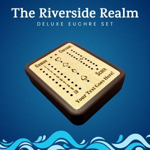 Personalized Euchre Scoreboard Set: Baltic Birch Case, Magnetic Base