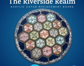 Acrylic Hex Based Tile Upgrade compatible with Catan - 4 Player Base Game Tile Setup