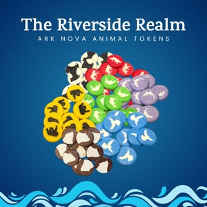 Ark Nova Animal Tokens: 3D Printed Board Game Upgrade, 70-Piece Set
