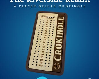 Crokinole Scoreboard – Durable, Portable & Easy-to-Read Score Keeper for Game Night – 4 Player Option