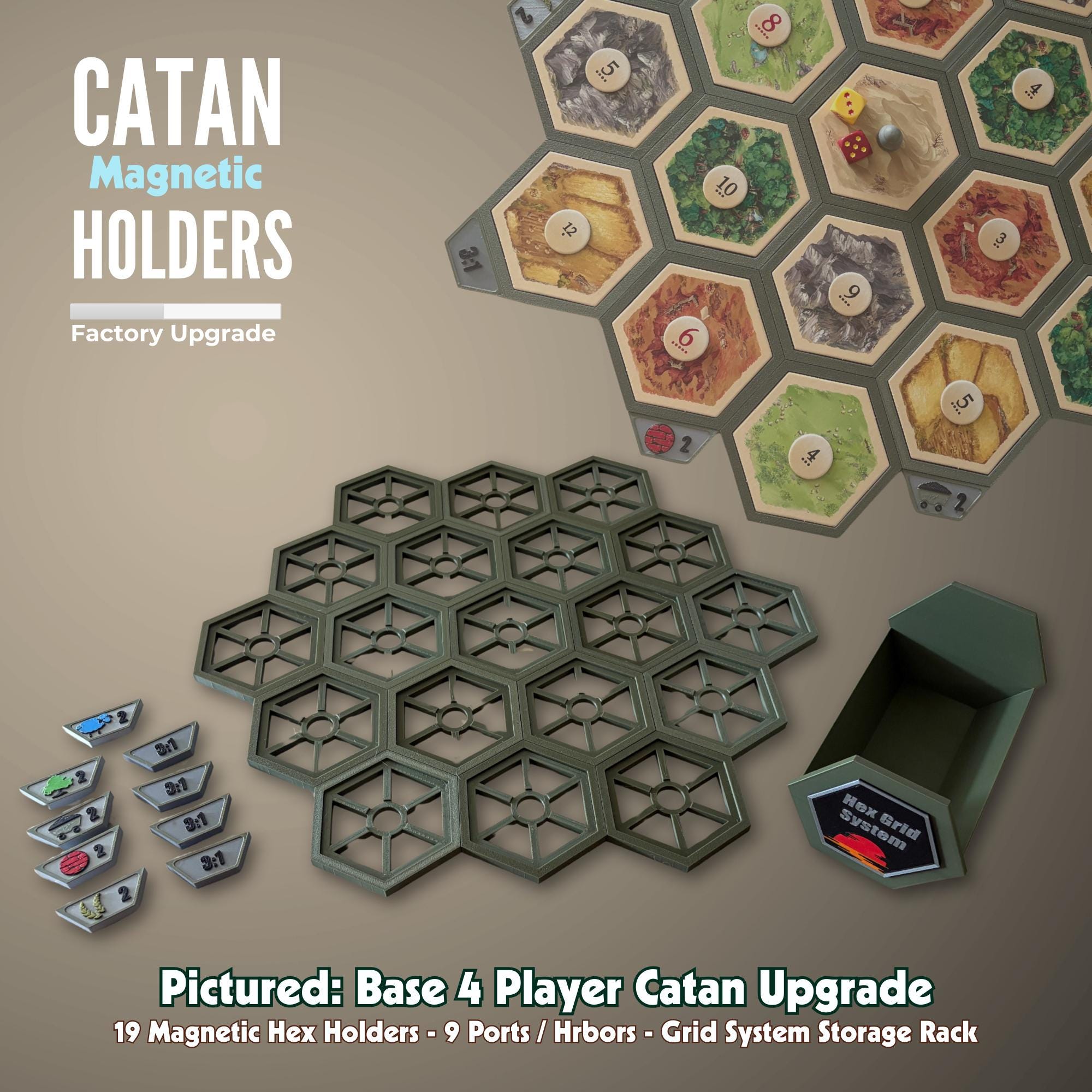 Magnetic Hex Grid System With Storage Tray: Compatible With Games Like ...