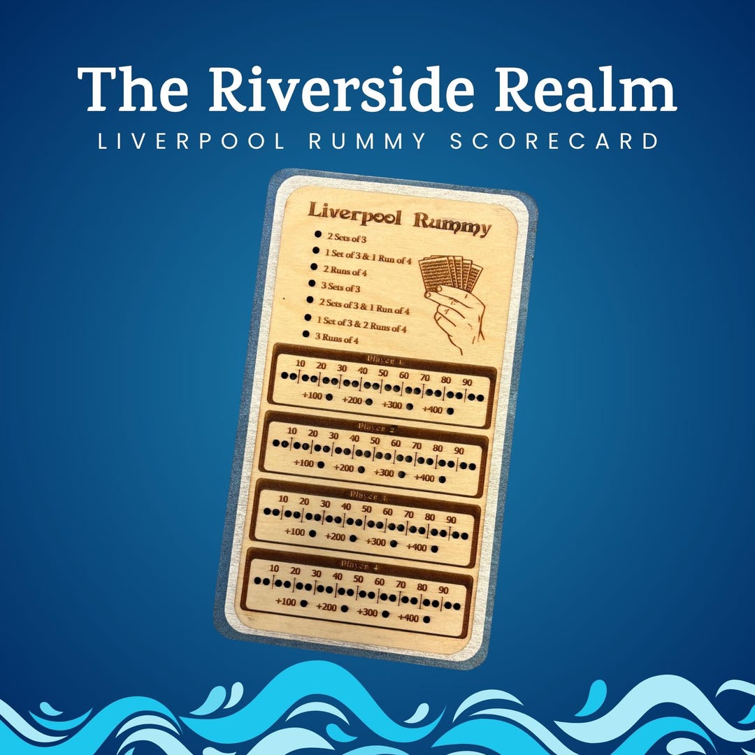 Liberpool Rummy Liverpool Rummy Scoreboard: Vintage Style Card Game Tracker - Etsy