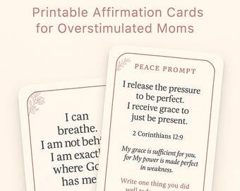 Cartes imprimables d'affirmations chrétiennes pour les mamans Déclarations quotidiennes d'encouragement basées sur les Écritures
