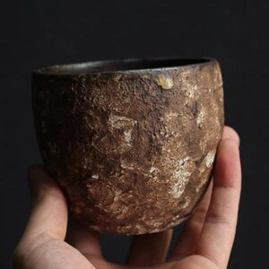 Handmade Ceramic Cup –  Rustic Japanese Wabi-Sabi Style Mug, Pottery Teacup for Coffee or Tea