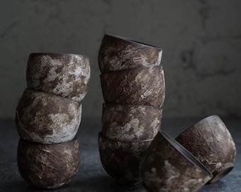 Rustic Handmade Ceramic Cup –  Wabi-Sabi Tea Bowl, Stoneware Mug, Japanese Style Pottery Drinkware