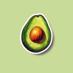 Avocado Sticker | Vinyl Sticker | Waterproof Sticker | Oil Paint| Laptop sticker| Water Bottle Sticker| Car Sticker | Vegan Gift| Breakfast