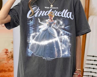 Camiseta vintage de Cenicienta de Disney Comfort Colors, camiseta de princesa de Walt Disney, camiseta de Cenicienta, camisetas de Disneyworld, camiseta para viaje de chicas a Disney