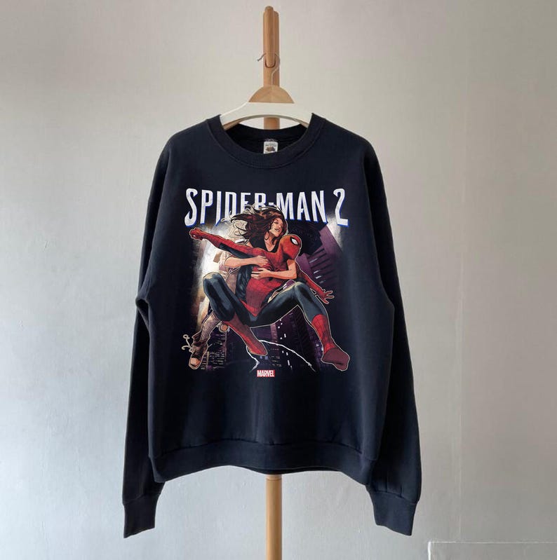 Vintage Spider-Man 2 Peter Parker Mary Jane Retro Graphic Tee, Marvel-filmen T-shirt Presenter bild 6