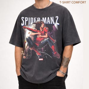 Vintage Spider-Man 2 Peter Parker Mary Jane Retro Graphic Tee, Marvel-filmen T-shirt Presenter bild 5